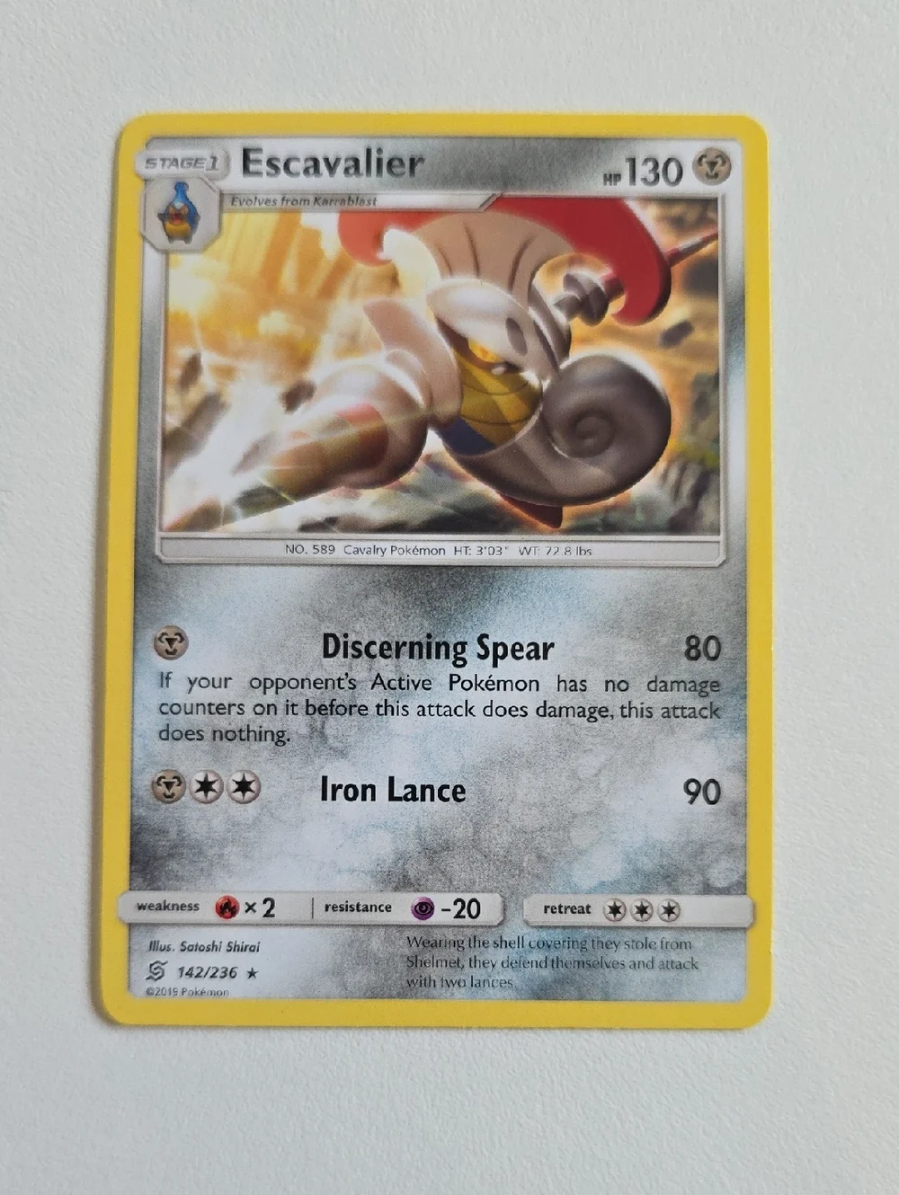 Pokemon Shelmot, Accelgor, Karranlast, And Escavalier Cards